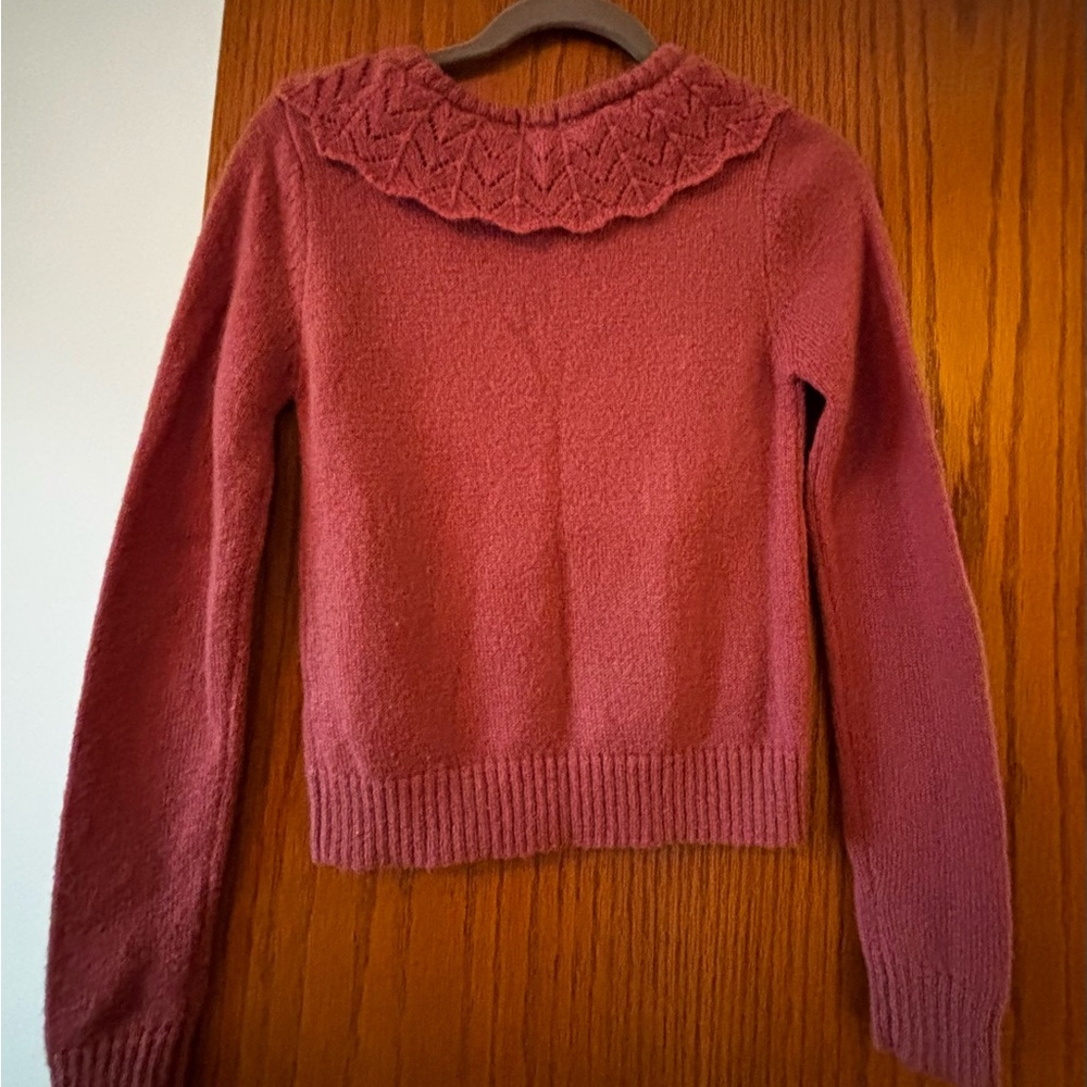 Pink collared sweater wool delicate collar - Picture 2 of 3